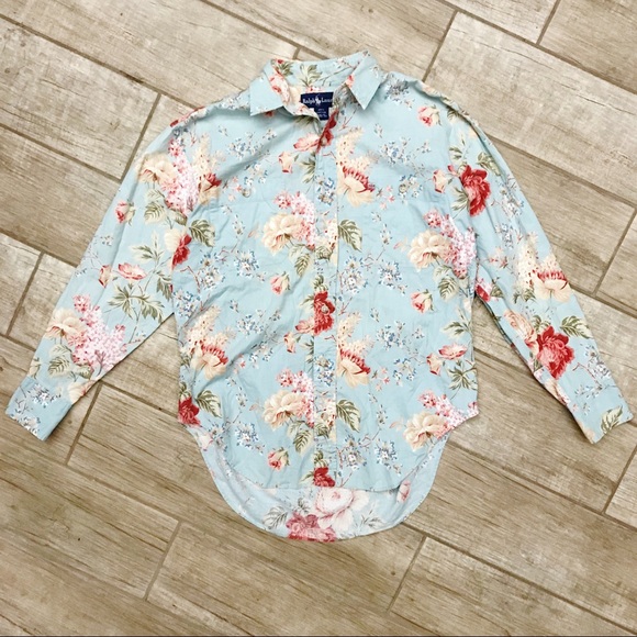 Ralph Lauren Tops - Vintage 1980s Ralph Lauren Floral Button Down Top